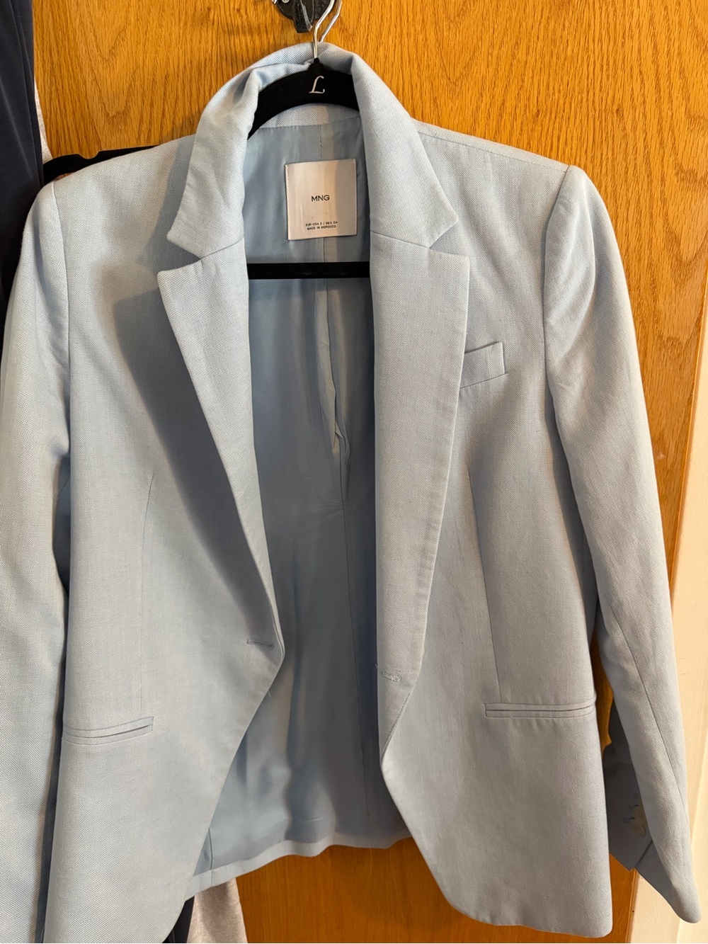 Mango Light Blue Men's Single-Breasted Blazer